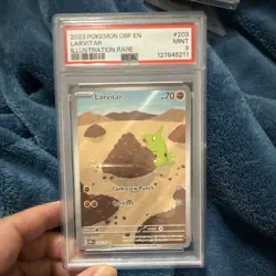 Pokemon Obsidian Flames Larvitar 203/197 Illustration Rare Holo PSA 9 2023 - Image 1