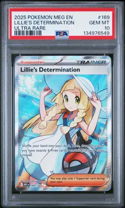 2025 Pokemon Mega Evolution Lillie's Determination Ultra Rare #169/132 PSA 10 - Image 1