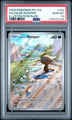 2025 Pokemon PFL EN-PHANTASMAL FLAMES 102 PALDEAN WOOPER IR PSA 10 - Image 1