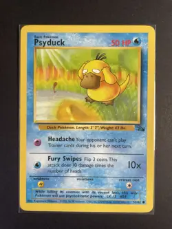 Pokemon '054 Psyduck 53/62 Fossil Common Vintage WOTC 1999 NM - Image 1