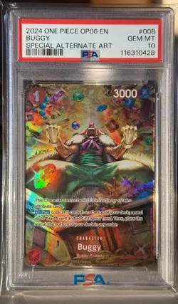 One Piece TCG Wings of Captain OP06 - Buggy SP OP03-008 ENG - PSA 10 - Image 1