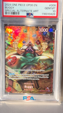 One Piece TCG Wings of Captain OP06 - Buggy SP OP03-008 ENG - PSA 10 - Image 2