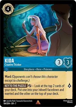 Disney Lorcana TCG - Archazia's Island - Kida - Creative Thinker - Rare 164/204 - Image 1