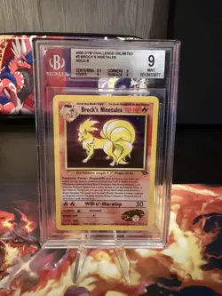 Pokemon TCG 2000 Brock’s Ninetales 3/132 Gym Challenge Holo Rare BGS 9 Mint - Image 1
