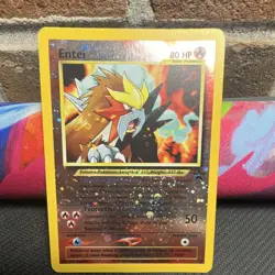 Pokemon Entei Promo Reverse Holo Wotc 34/53 Basic 80 HP 2001 English SWIRL - Image 1