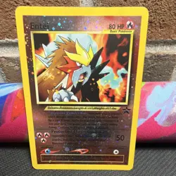 Pokemon Entei Promo Reverse Holo Wotc 34/53 Basic 80 HP 2001 English SWIRL - Image 2