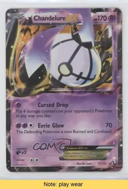 Chandelure EX Pokemon Black & White Legendary Treasures #77 READ 0jp9 - Image 1