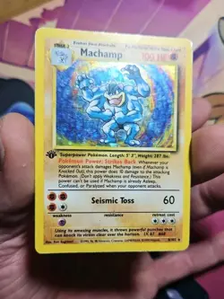 Pokemon TCG Machamp Base Set 8/102 1st Edition Holo Rare 1999 100 HP - Image 3