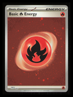 💥 Pokemon TCG Fire Energy Cosmos Holo SVE 002 Pokemon 151 w/ Swirl 🌀 - Image 1