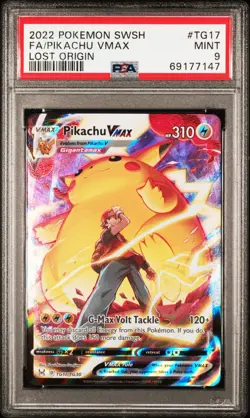 2022 Pokemon Sword & Shield Lost Origin Pikachu Vmax #TG17 PSA 9 - Image 1