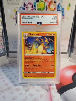 Charizard : Pokemon : McDonald's Promo 2025 M24 EN : 001/015 : PSA 9 MINT - Image 1