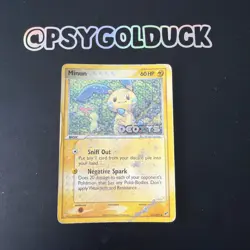Minun 41/107 Reverse Holo Stamped EX Deoxys Pokemon damaged A11 - Image 1