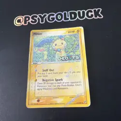 Minun 41/107 Reverse Holo Stamped EX Deoxys Pokemon damaged A11 - Image 3