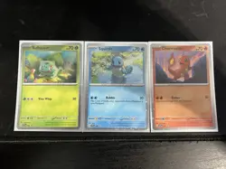 Pokemon 151 Cosmos Holo Starter Set Bulbasaur Charmander Squirtle NM SVP - Image 1