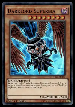 DARKLORD SUPERBIA DESO-EN039 SUPER RARE DESTINY SOLDIERS YU-GI-OH - Image 1