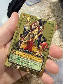 Monkey D. Luffy One Piece CCG Japanese Trap Of The Davy TD-W01 Gold Card - Image 1