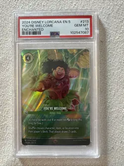 Disney Lorcana Shimmering Skies 213 YouRe Welcome Enchanted PSA 10 - Image 1