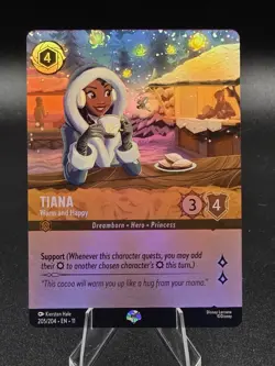 Disney Lorcana Tiana - Warm and Happy (Epic) 205/204 Winterspell Holo - Image 1