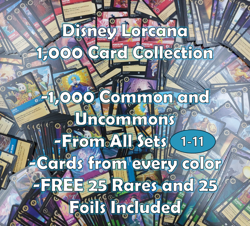 Disney Lorcana TCG Bulk Lot 1000 Cards All Sets Chapter 1-11 FREE Rares & Foils - Image 1