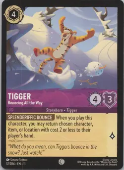 Disney Lorcana Winterspell (11) - Playset (4) #37 Tigger - Bouncing All the Way - Image 2
