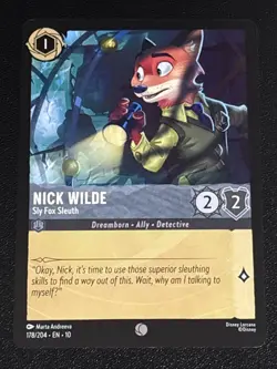 Disney Lorcana Whispers in the Well Nick Wilde-Sly Fox Sleuth 178/204 NM - Image 1