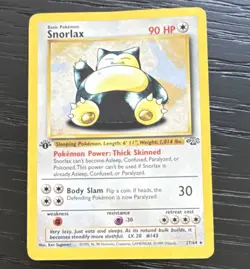 Pokemon Snorlax Jungle 1st Edition Rare 90 HP English 27/64 Trading Card - Image 1