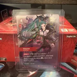Riftbound Spiritforged Vayne Hunter Overnumbered Signature Foil Card 223/221 - Image 1