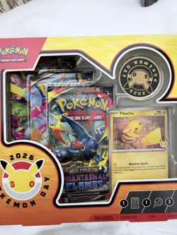 Pokemon Day 2026 Collection Sealed Box Pikachu Promo Card Coin 3 Booster Packs - Image 3