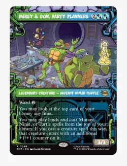 Mikey & Don, Party Planners (Showcase) | MTG TMT TMNT | Rare Ninja Turtle | NM - Image 1