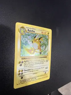 Raichu Pokemon TCG Base Set Shadowless 14/102 Holo Rare #14 NM - Image 3