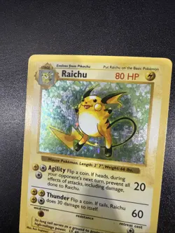 Raichu Pokemon TCG Base Set Shadowless 14/102 Holo Rare #14 NM - Image 4