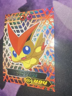 POKEMON POKEDEX 3 Sticker EF #494 VICTINI Peru Special Edition 2024 FOIL - Image 1