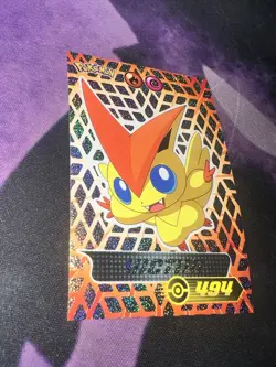 POKEMON POKEDEX 3 Sticker EF #494 VICTINI Peru Special Edition 2024 FOIL - Image 2