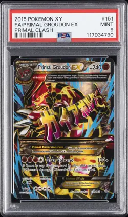 2015 POKEMON XY PRIMAL CLASH #151 FULL ART/PRIMAL GROUDON EX PSA 9 - Image 1