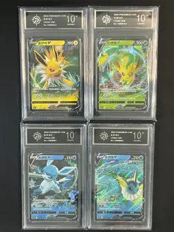 Pokemon 4pcs chinese cards Leafeon Glaceon Vaporeon Jolteon CS4AC Grade10 - Image 1