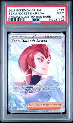 2025 POKEMON DRI EN-DESTINED RIVALS #237 TEAM ROCKET'S ARIANA PSA 9 - Image 1