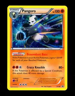 2015 Pokemon PANGORO Black Star Promo HOLO Foil Card #XY50 Rare HD GALAXY SWIRL - Image 3