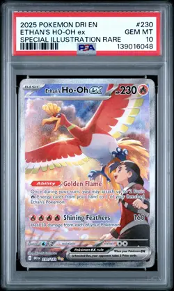 2025 POKEMON DRI EN-DESTINED RIVALS #230 ETHAN'S HO-OH EX PSA 10 - Image 1