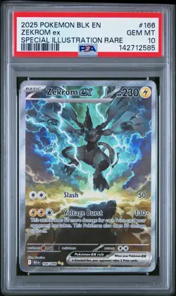 2025 POKEMON BLK EN-BLACK BOLT SPECIAL ILLUSTRATION RARE #166 ZEKROM EX PSA 10 - Image 1
