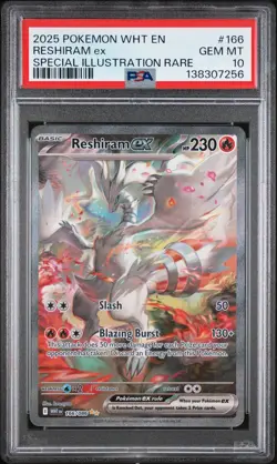 2025 POKEMON WHT EN-WHITE FLARE SPECIAL ILLUSTRATION RARE RESHIRAM EX PSA 10 - Image 1