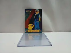 1999 Topps Pokemon #TV1 Ash Ketchum Pikachu Foil Trading Card - Image 1