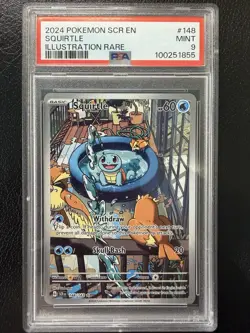 PSA 9 Squirtle IR 2024 Pokemon SCR EN Illustration Rare #148 148/142 Mint - Image 1