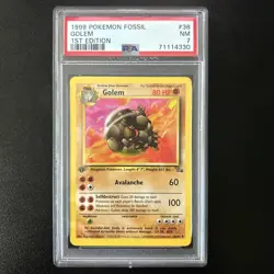 1999 Pokemon Fossil #36 Golem 1st Edition Near Mint Condition PSA 7 - Image 1