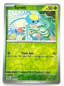 Surskit 001/182 Reverse Holo Common Paradox Rift Pokemon Pack Fresh Near Mint NM - Image 3
