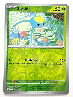 Surskit 001/182 Reverse Holo Common Paradox Rift Pokemon Pack Fresh Near Mint NM - Image 5