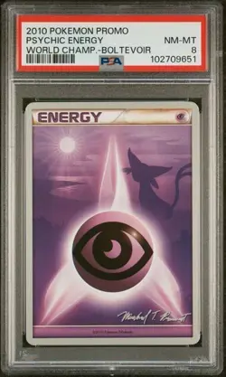PSA 8 ESPEON 2010 POKEMON WORLD CHAMPIONSHIPS PROMO PSYCHIC ENERGY - Image 1