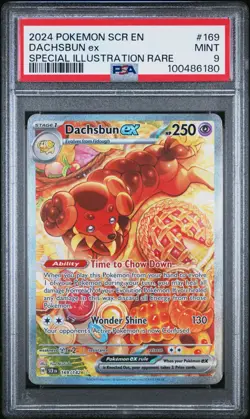 2024 Pokemon Dachsbun ex 169/142 Stellar Crown Holo SIR PSA 9 Mint - Image 1