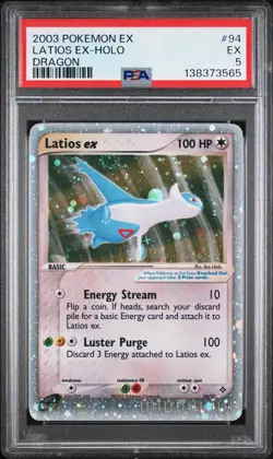 SWIRL PSA 5 2003 Pokemon EX Dragon Latios EX Holo Foil Rare 94/97 - Image 1