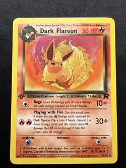 Dark Flareon 35/82 Pokemon 2000 Team Rocket 1st Edition - LP - Image 1