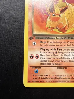 Dark Flareon 35/82 Pokemon 2000 Team Rocket 1st Edition - LP - Image 5